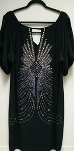 Bisou Bisou Dress - Art Deco - Black - Open Arm